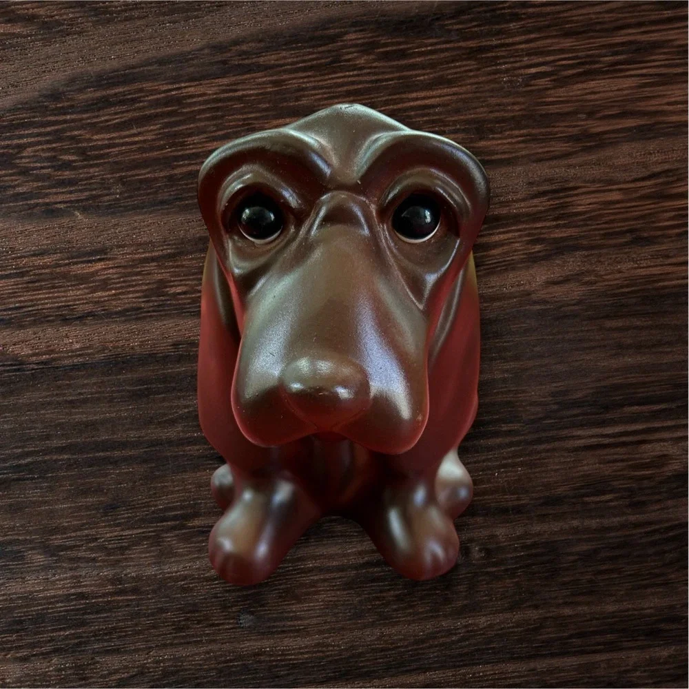Vintage Plastic Basset Hound Sad Dog Bank Brown‎ Royalty Designs